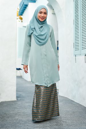 Baju Kebarung Sequin Aqila - Pistachio Green