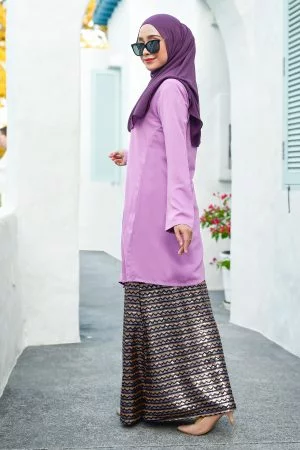 Baju Kebarung Sequin Aqila - Mauve Purple