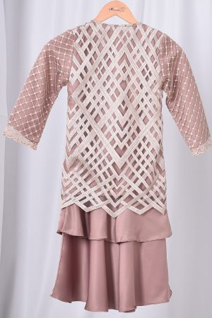 Baju Kurung Lace Azila Kids - Latte Brown