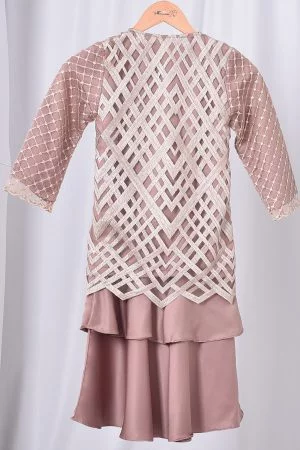 Baju Kurung Lace Azila Kids - Latte Brown