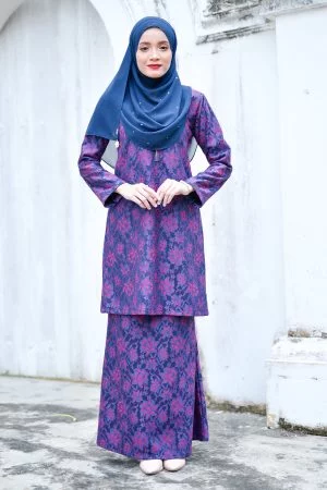 Baju Kurung Lace Gywa - Salvatore Blue