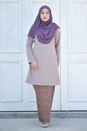 Baju Kurung Riau Pahang Songket Azneem - Mauve Purple