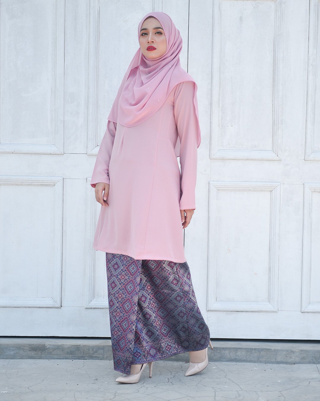 Baju Kurung Riau Pahang Songket Azneem - Petals Pink ...