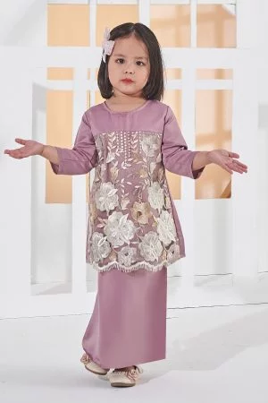 Baju Kurung Lace Amani Kids - Lavender Purple