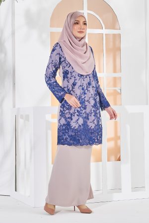 Baju Kurung Lace Amara - Cloud Blue