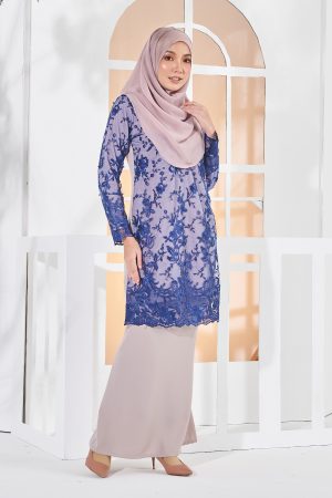 Baju Kurung Lace Amara - Cloud Blue