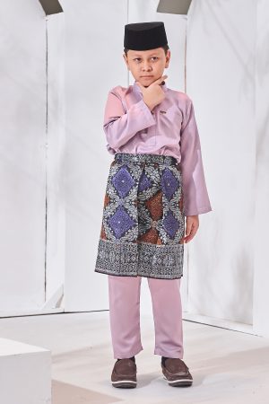 Baju Melayu Hamza Slim Fit Kids - Mauve Purple