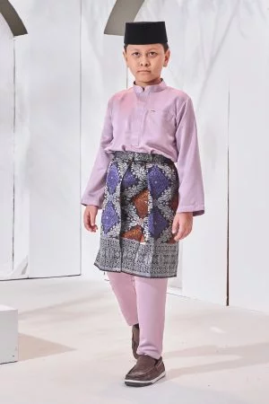 Baju Melayu Hamza Slim Fit Kids - Mauve Purple