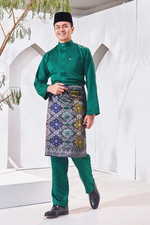 Baju Melayu Hamza Slim Fit - Emerald Green