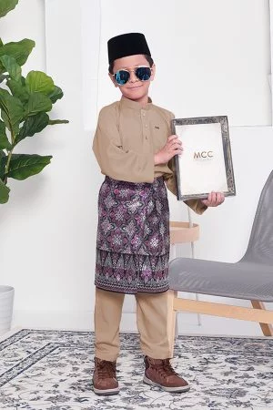 Baju Melayu Adam Regular Fit Kids - Mocha Shot