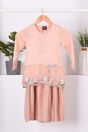 Baju Kurung Lace Pleated Aeni Kids - Gold Dust