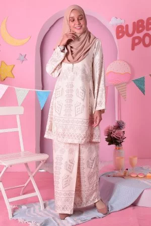 Baju Kurung Pahang Ciara - Dalgona Cream