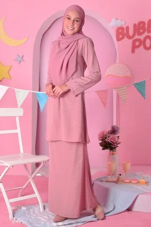 Baju Kurung Kedah Carina - Crush Pink