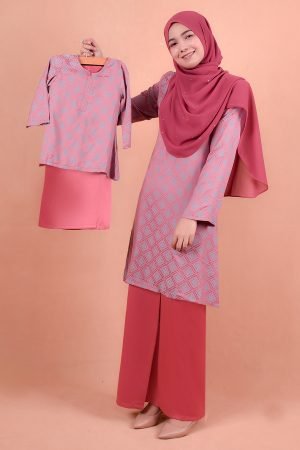 Baju Kurung Riau Songket Azmyn Kids - Berry Pink