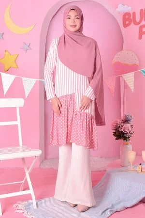 Tunic Ruffle Cheryl - Voila Pink