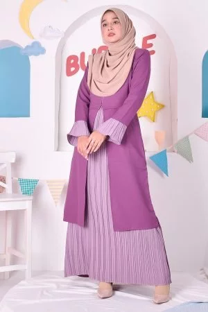 Abaya Camila Pleated - Violet Purple