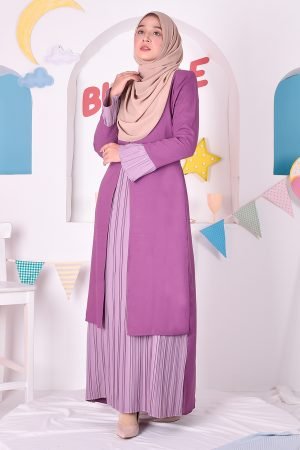 Abaya Camila Pleated - Violet Purple