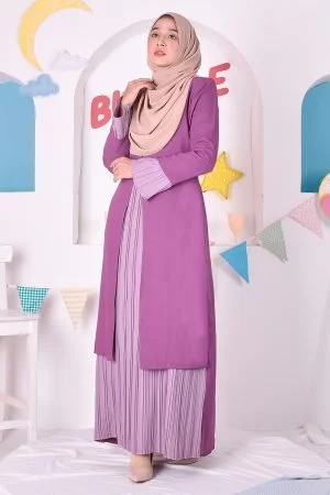 Abaya Camila Pleated - Violet Purple