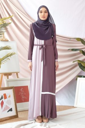 Abaya Pleated Mysha - Grape Purple