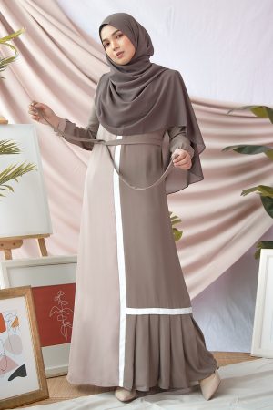 Abaya Pleated Mysha - Thunder Grey