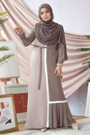 Abaya Pleated Mysha - Thunder Grey