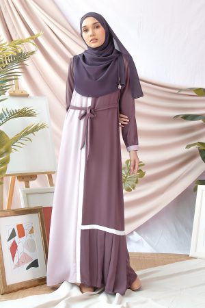 Abaya Pleated Mysha - Grape Purple