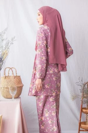 Baju Kurung Barbie Adisah - Dusty Purple