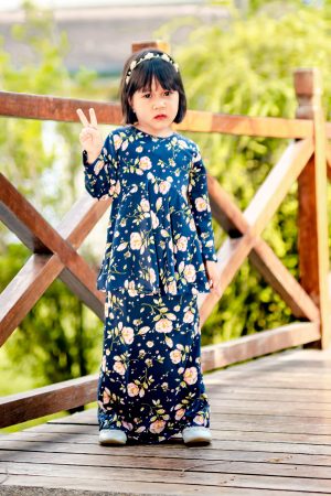 Baju Kurung Barbie Adisah Kids - Midnight Blue