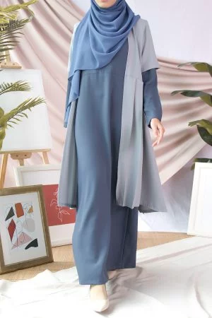 Abaya Cardi Maisarah - Sky Blue