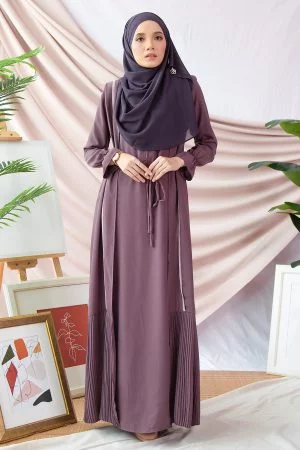 Abaya Pleated Atifah - Regal Purple