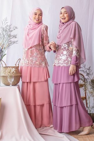 Baju Kurung Lace Adresia - Regal Purple