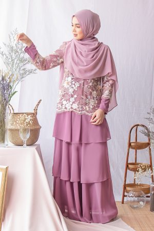 Baju Kurung Lace Adresia - Regal Purple