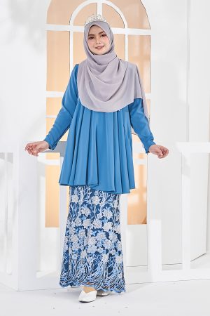 Baju Kurung Lace Barbie Adora - Aegen Blue