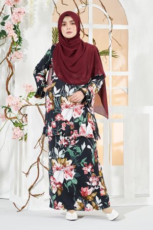 Baju Kurung Pleated Sharina - Chic Black