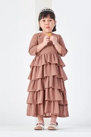 Dress Ruffle Adelfa Kids - Peanut Brown