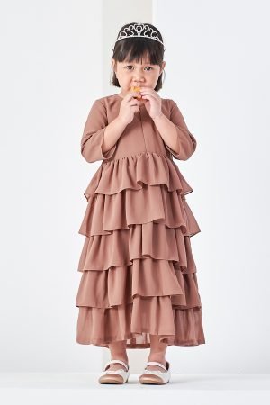 Dress Ruffle Adelfa Kids - Peanut Brown