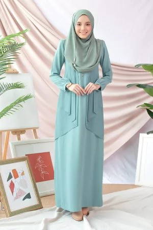 Abaya Cardi Afza - Ocean Green