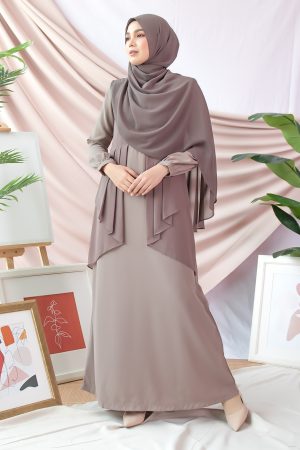 Abaya Cardi Afza - Coffee Brown