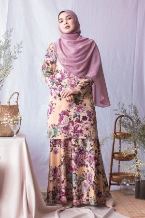 Baju Kurung Moden Adni - Yellow Salt