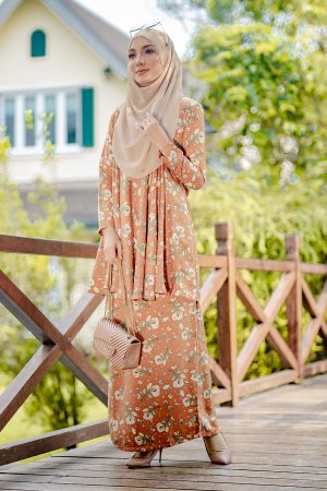 Baju Kurung Barbie Adisah - Apricot