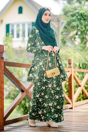 Baju Kurung Barbie Adisah - Emerald Green