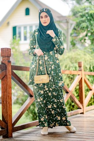 Baju Kurung Barbie Adisah - Emerald Green