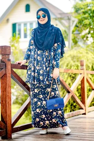 Baju Kurung Barbie Adisah - Midnight Blue