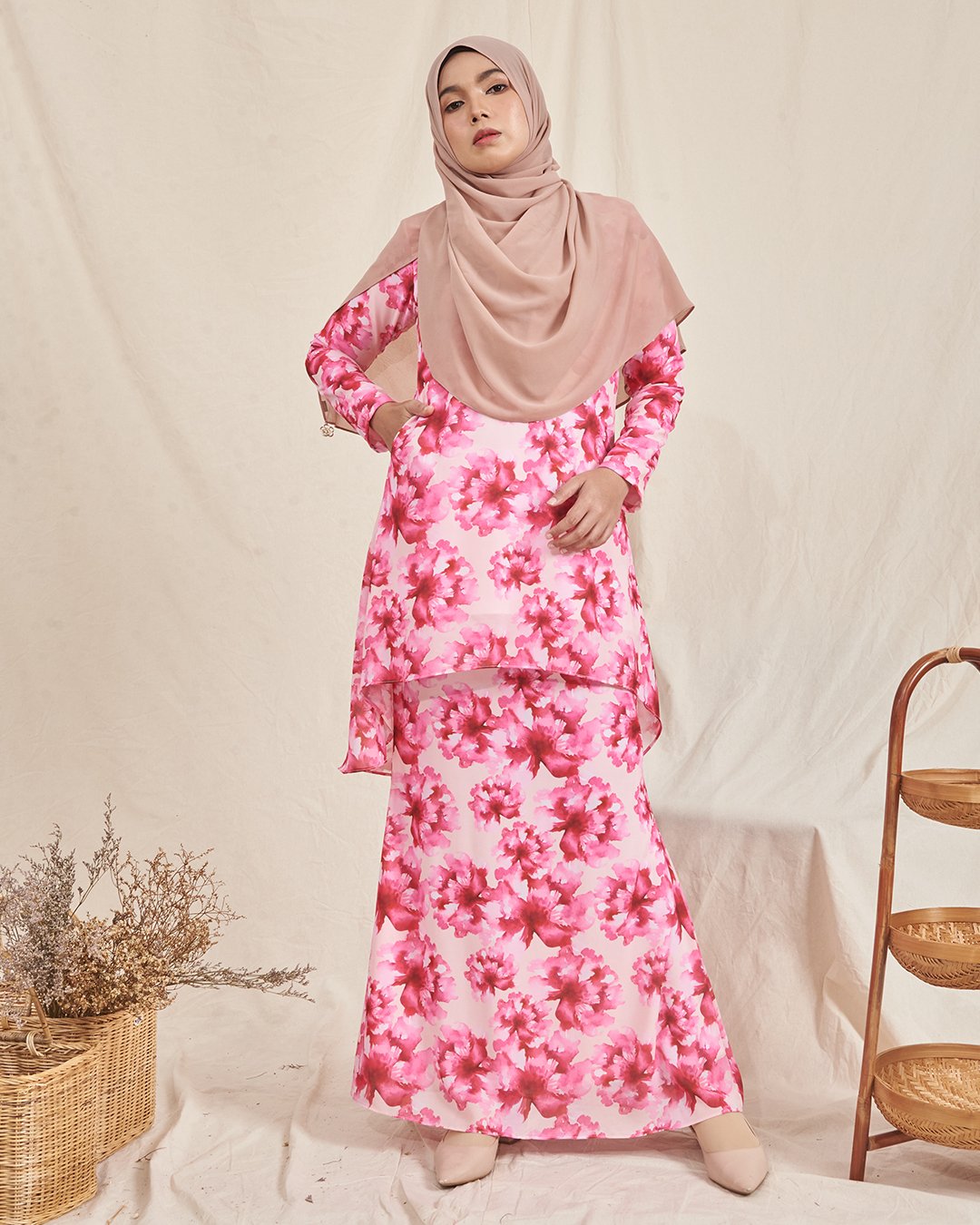 Baju Kurung Hi-Lo Nasiah – Rose Pink – MuslimahClothing.Com