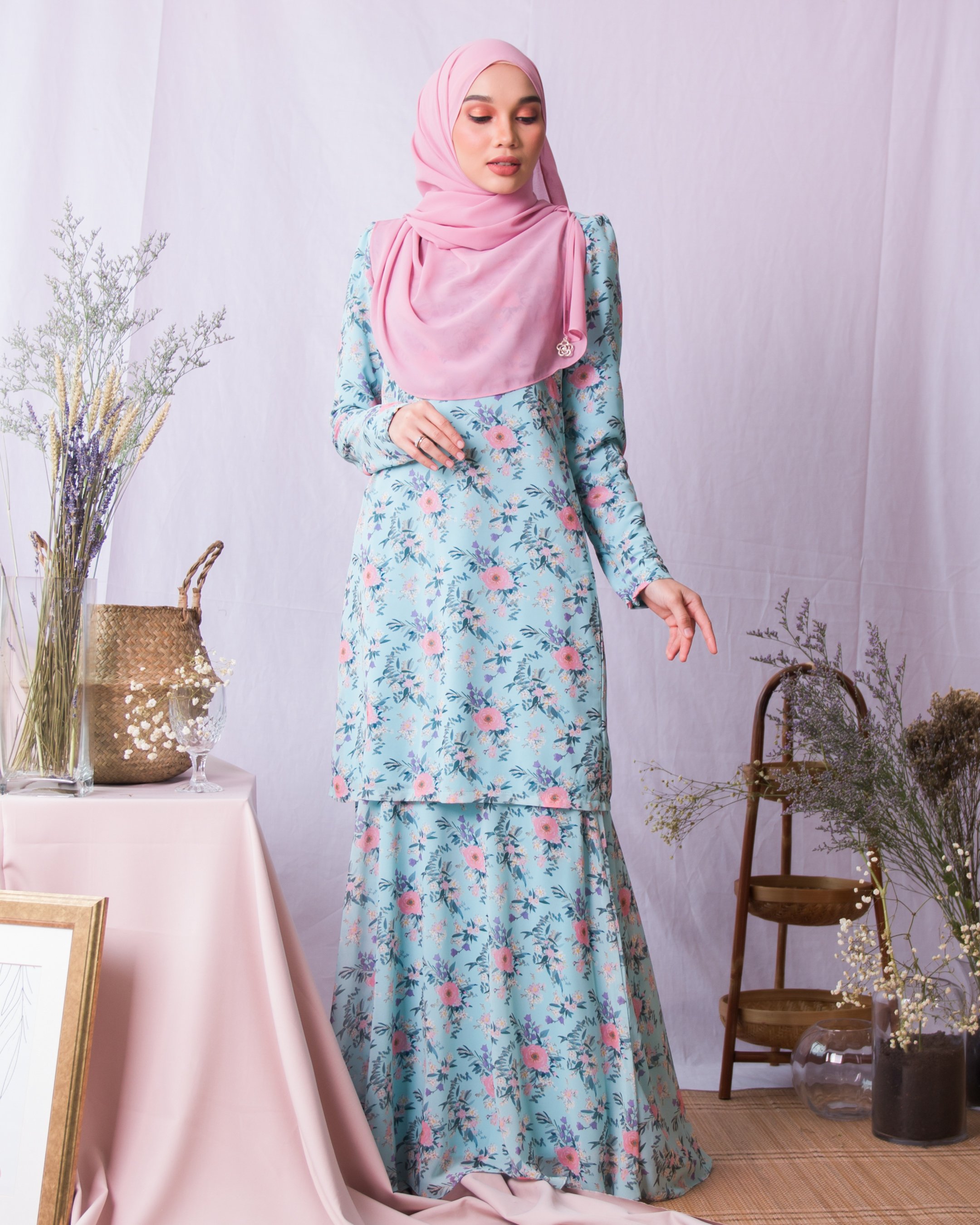 Baju Kurung Moden Adara – Caroline Blue – MuslimahClothing.Com