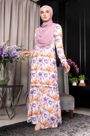 Baju Kurung Moden Adrini - Vanilla Daffodil