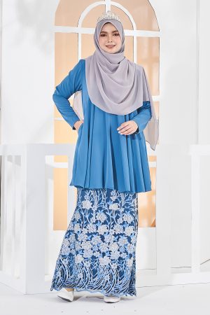 Baju Kurung Lace Barbie Adora - Aegen Blue