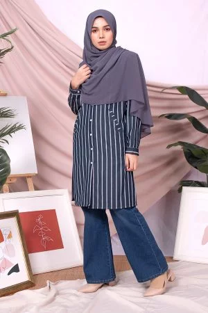 Tunic Denim Dafeesa - Stripe Black