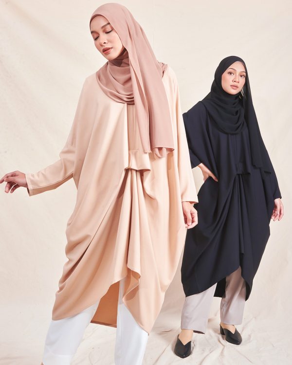 Long Top Kaftan Laluca MCC X Laluna – Light Nude – MuslimahClothing.Com