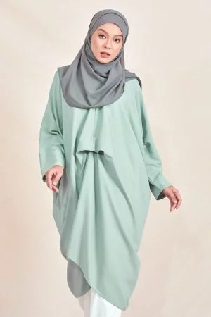 Long Top Kaftan Laluca Laluna X MCC - Aqua Turquoise